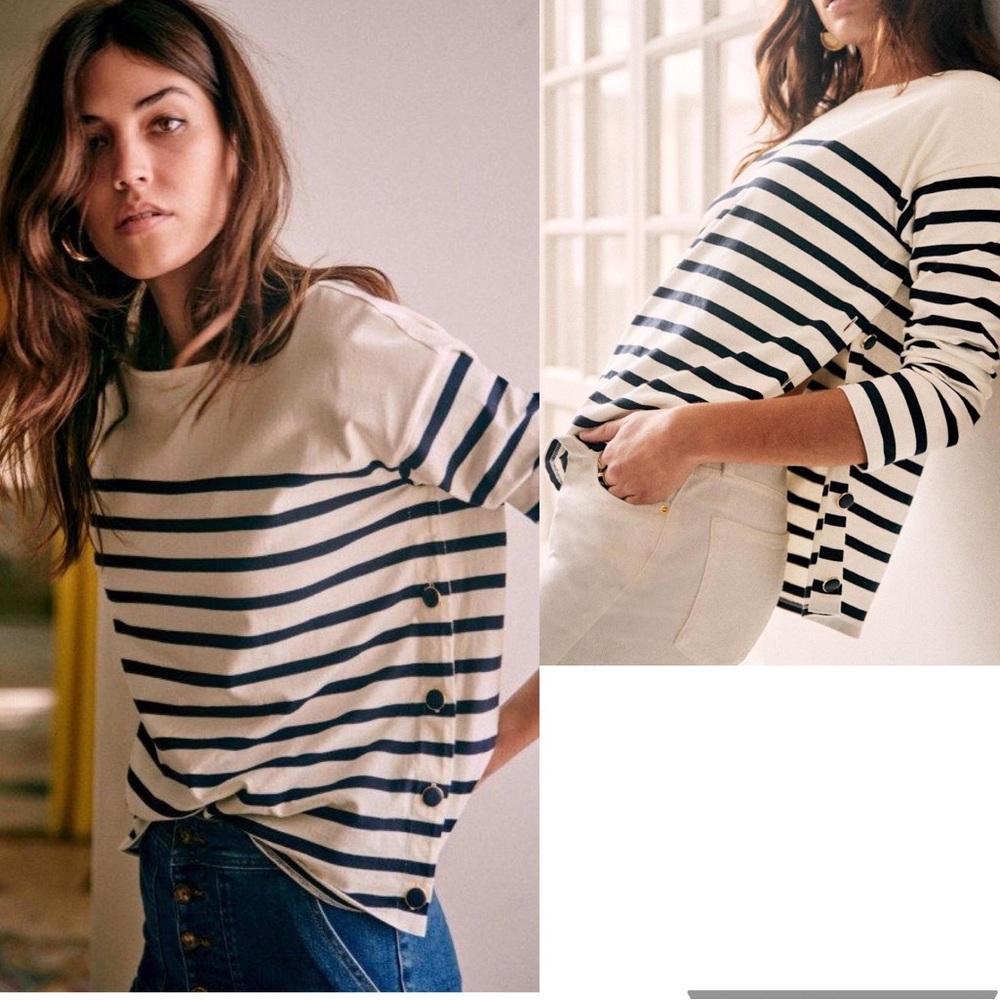 NWT Sezane Noan Marinière Stripped Top Blouse